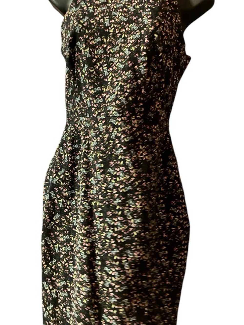 Banana Republic Black Floral Midi Dress Sz 6
